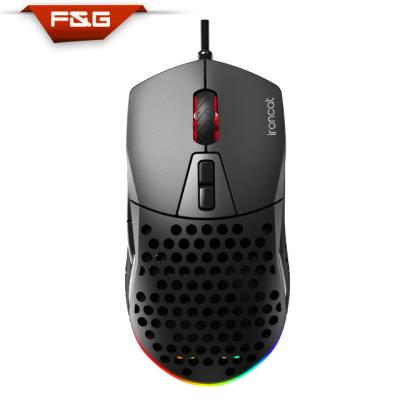 China NEW 2020 F&G Precision Optical Light Sensor Honeycomb Gaming Mouse with Customized Detachable Side and Top Cover for sale