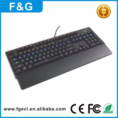 China Large palmrest high quality ERGONOMIC RGB color led mechanical gaming keyboard for computer game keyboard for sale