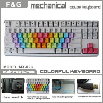 China ERGONOMIC Multicolor Gaming Keycap Mechanical Keyboard With Cherry Black swtich for sale