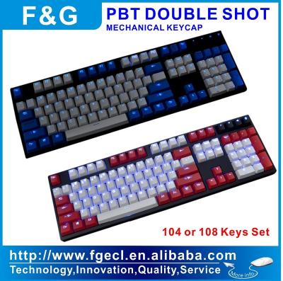 China ERGONOMIC 104keys or 108keys PBT double shot / double injection backlight mechanical keytop for sale