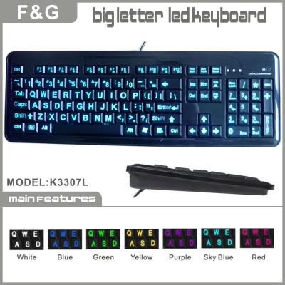 China ERGONOMICS Large Letter Backlit Keyboard With For Low Vision People, Children, Elderly for sale