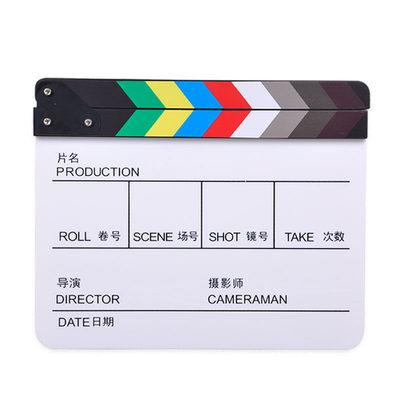 China Cinema Photography Props Color Clapper Board Acrylic Action Slate Handmade Clapperboard Clapperboard for sale