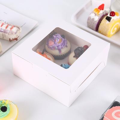 China Brown 2 4 6 12 Mini Cupcake Wrapping Paper Biodegradable Cheap Customized White Foldable Paper Gift Boxes With Clear Window for sale