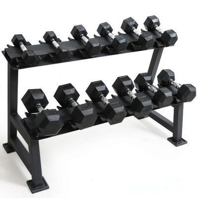 China High Quality Hot Selling Fitness Equipment 2.5kg Indoor Exercise Rubber Hex Dumbells Set for sale