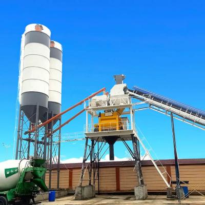 China Commercial HZS120 Concrete Batching Plant PLD3200 210Kw Overweight Design for sale