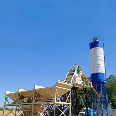 China HZS50 Mobile Concrete Batching Plant 115Kw For Small Scale Construction Sites for sale