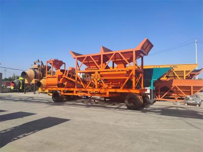 China Forced Mobile Two Silo Rapid Mobile Concrete Mixing Plant 25m3/H for sale