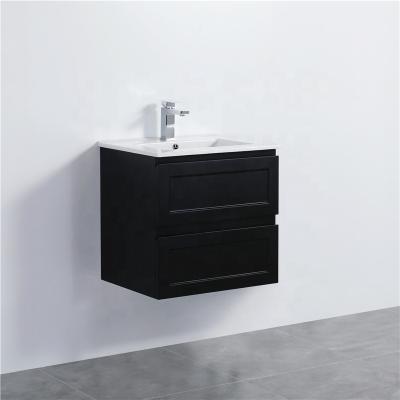 China Modern Ladies Toilet Hank Keith Shaker Style Slim Bathroom Vanity Wall Hung 600mm With Two Drawers for sale