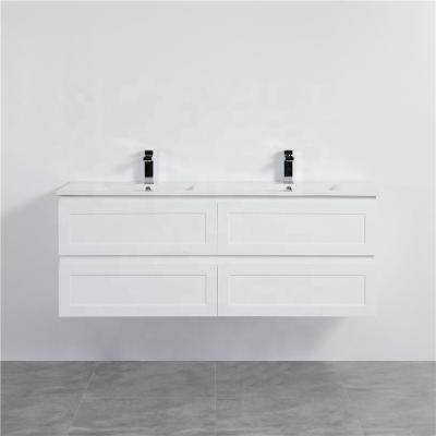 China Factory Wholesale Price Furniture Mirror Wash Basin Vanity PVC Modern Bathroom Cabinets for sale