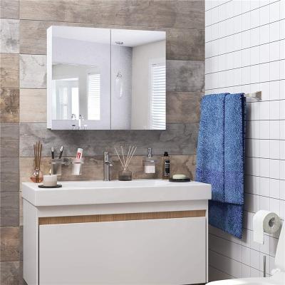 China High Quality Hotel Rectangle Bathroom Furniture Vanity Mirror Unit 2 Floating Doors Medicine Cabinet Waterproof for sale