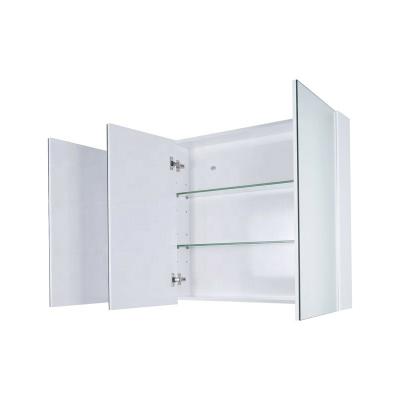 China Hotel Luxury Waterproof High Gloss White Paint PVC Bathroom Mirror Medicine Cabinets for sale