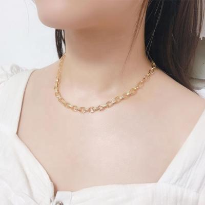 China FASHIONABLE Gold Chain Necklace for Women Crystal Chunky Chain Necklace for sale