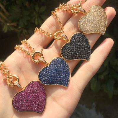 China GN20021 Fashion Sex Personality Temperament Heart Romantic Hot Selling Zirconium Female Love Color Female Pendant Necklace for sale