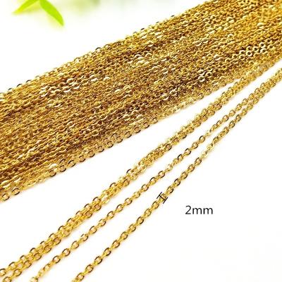 China FASHIONABLE JY JewelryVacuum Plating 18K Gold 316 Stainless Steel Flat Chain for sale