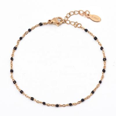 China Wholesale FASHIONABLE Charm Gold Necklace Enamel Metal Necklace Chain Cable Link Stainless Steel Gifts for sale