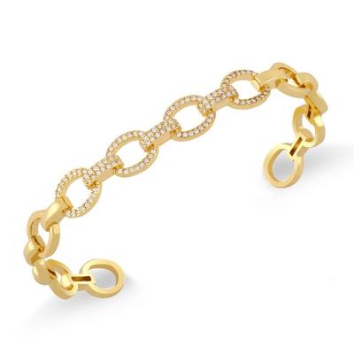 China Fashionable Personality 7 Beads Clarmer Design Tide Metal Pig Nose Opening Bracelet Jewelry Gold Plated Diamond Cuff Bracelet for sale