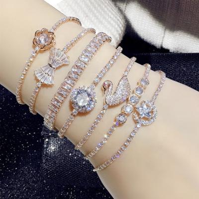 China Cute Korean Zircon Crystal Bracelet Female Temperament Student Forest Hand Jewelry wild trend bracelet fashion for sale