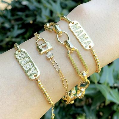 China Religious Gold Restriction Link Chain Padlock Bracelets For Women for sale