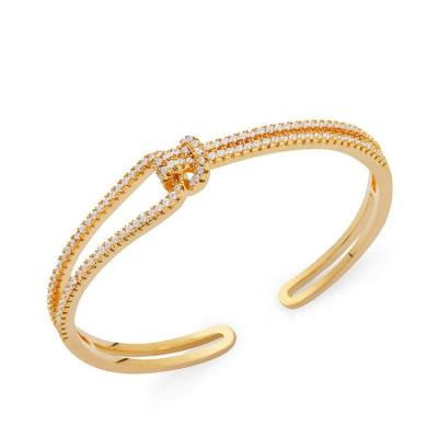 China TRENDY Modern Micro Pave Clear Zirconia Stone Love Hollow Out Open Cuff Bangle Bracelets Gift Design For Lover Girlfriend for sale