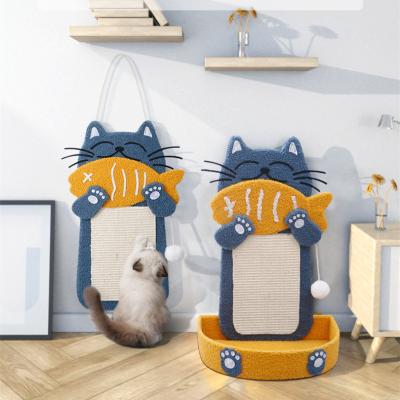 China Creative Dual-function Cat Scratching Board Cat Scratch Board House Fish Shape Viable Wear-resistant Sisal Cartoon for sale