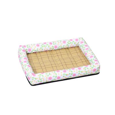 China Custom Cool Non-Toxic Cooling Pet Dog Bed Comfortable Anti-slip Cool Sleep Breathable Washable Bed for sale