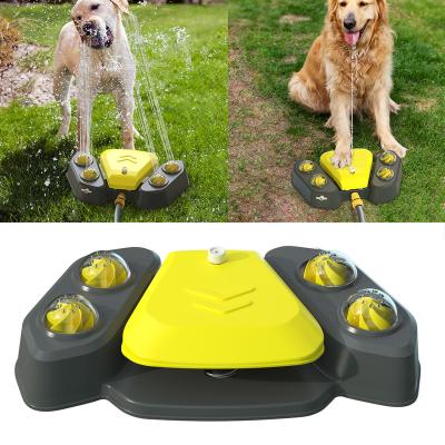 China 2022 Colorful Automatic Foot Dog Foot Step Water Dispenser Summer Popular Selling Outdoor Sprinkler Toy for sale