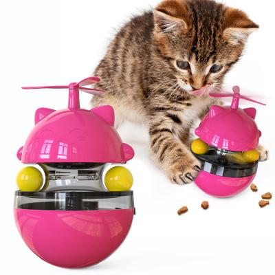 China Viable Disjoint Rotating Balls Cat Interactive Pet Supplies Toys Cat Windmill Turntable Shape Tumbler Food Training Tool for sale