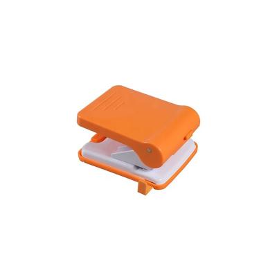 China Plastic + Metal 6mm Round Hole 80mm Distance Orange 2 Hole Punch For Document Filing School Office Supplies for sale