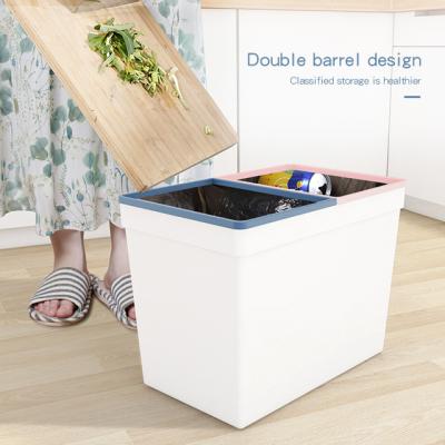 China Nafenai Kitchen Wet and Dry Bin Environmentally Friendly Wholesale Sustainable Separation Trash Bin for sale