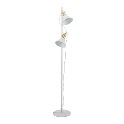 China Modern factory wholesale living room bedroom metal lighting metal white paint shades with gold plating metal complements floor lamp for sale