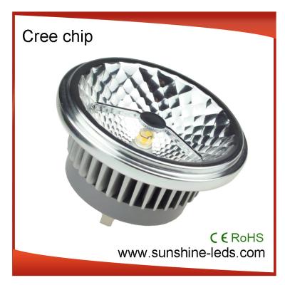 China 2013 new design aluminum alloy dimmable CE&RoHS Cree chips g53 12w cob ar111 led spot light for sale