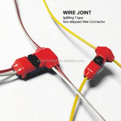 China Common Splitting Wire T Type Non-stripped Wire Connector Wire Joint for sale