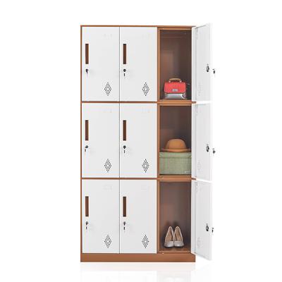 China Home/Office/Gym Locker 9 Metal Door for Storage Bags and Clothes Locker Storage Cabinet Cupboards School Steel Locker for sale