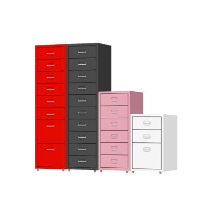 China (Size) Adjustable Customized Colored Steel Chest Casters Multiple Drawers Movable Storage Cabinet for sale