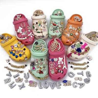 China New Eco-friendly Trend Decoration Designer Croc Pieces Charms Luxury Metal Tags Croc Shoe Charms for sale