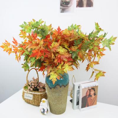 China Real Touch Nature Artificial Handmade Silk Plants Artificial Maple Leaves For Outdoor Indoor Decor for sale