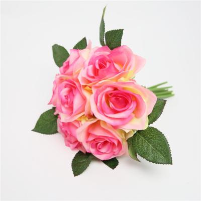 China Direct Sale 12 Heads Manufacturer Home Decor Wedding Party Store Artificial Silk Rose Flower Bouquet For Decorative for sale