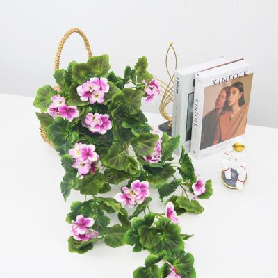 China Amazon Hot Selling Artificial Flowers Silk Geranium Flower Wholesale Wall Hanging for sale