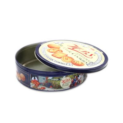 China Recyclable High Quality Airtight Round Metal Tin Tin Biscuits Cans Packaging Tins for sale