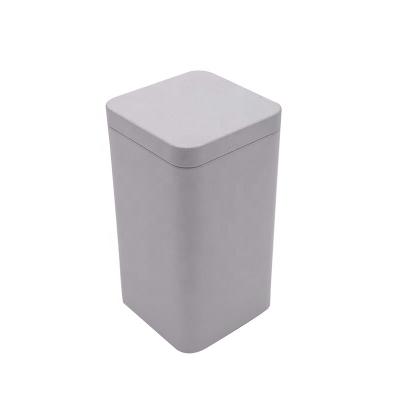 China Airtight Tea Metal Square Tea Canister Container Recycle Tea Canisters Packaging Canister With Plug Lid for sale