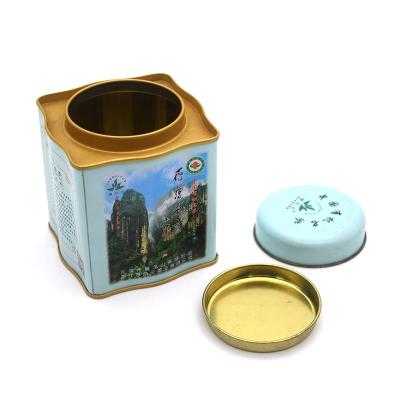 China Vintage Recyclable Tea Tins Metal Tea Canister Round Tea Tin Packaging With Double Lid for sale