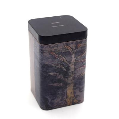 China Recyclable Custom Square Airtight Tea Tin Can Metal Tea Tin Container for sale