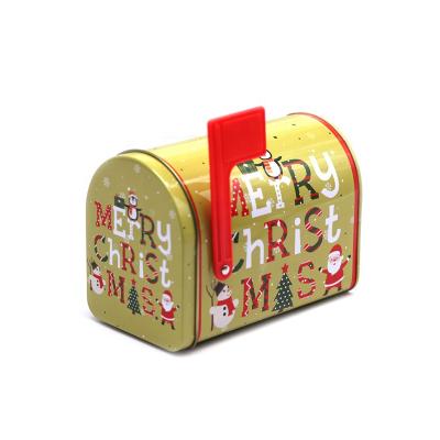 China Recyclable Metal Storage Tin Box Mailbox Shape Gift Tin Case For Decoration for sale