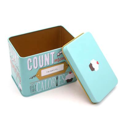 China Recyclable Rectangular Black Tin Containers Greeting Card Recipe Tin Box for sale