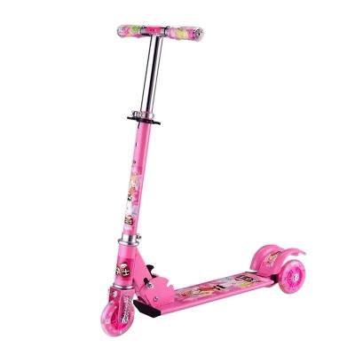 China Cheap Kid Children Three-wheeler Kick Scooter With Lights With Spring Foldable Adjustable Child Scooter for sale