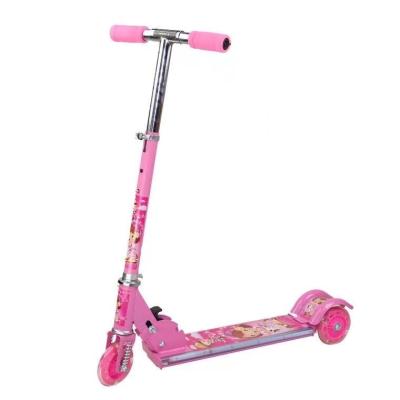 China Cheap Child Low Price Cartoon Scooter All Iron Children's Scooter PVC Three Wheel Flashing for sale