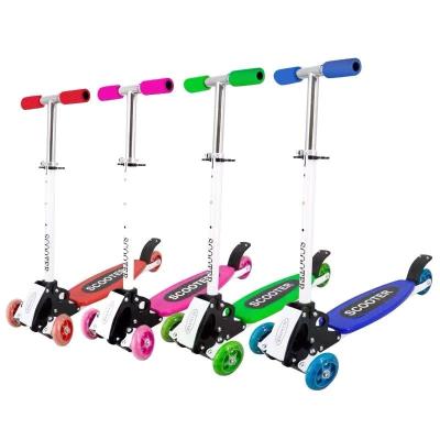 China 2021 New Cheap Child Scooter Design PVC 4 LED Wheels Foldable Adjustable Kid Kick Scooter for sale