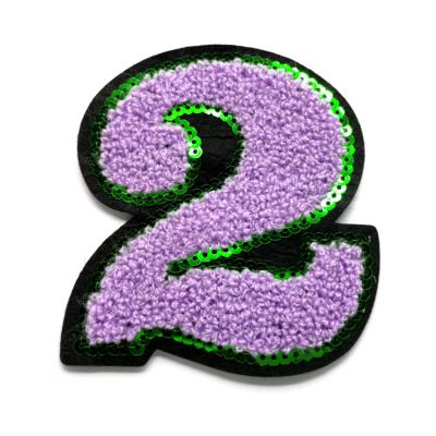 China Beautiful Viable Wholesale Custom Chenille Embroidered Letters Patches Applique Embroidery Flower Sequin Patch For T Shirt for sale