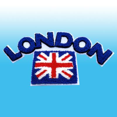 China 2020 Sustainable Hot Custom Chenille Patch LONDON Patch For Apparel for sale