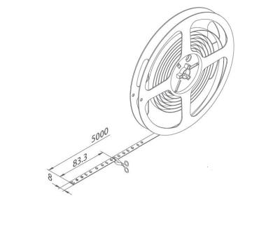 China Hengjie 16.4FT 8MM Width DC12V 180 Units SMD 3020 2.5W/M Each 83.33MM FlexibleLED Residential Cuttable Strip Rope Light for sale